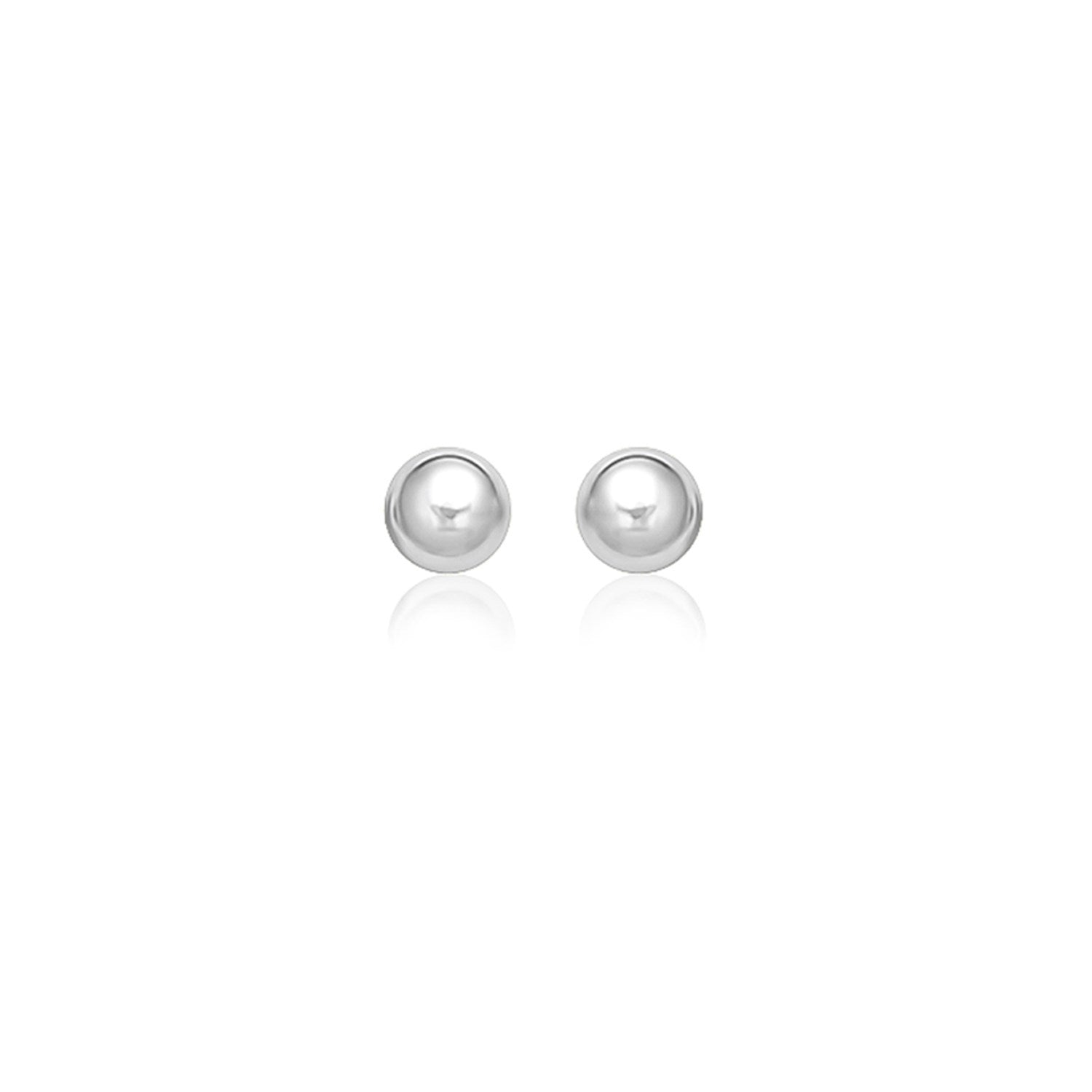 14k White Gold Classic Stud Earrings (8.0 mm) by Bids.com