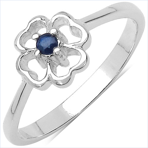 0.07 Carat Genuine Blue Sapphire .925 Sterling Silver Ring by Bids.com