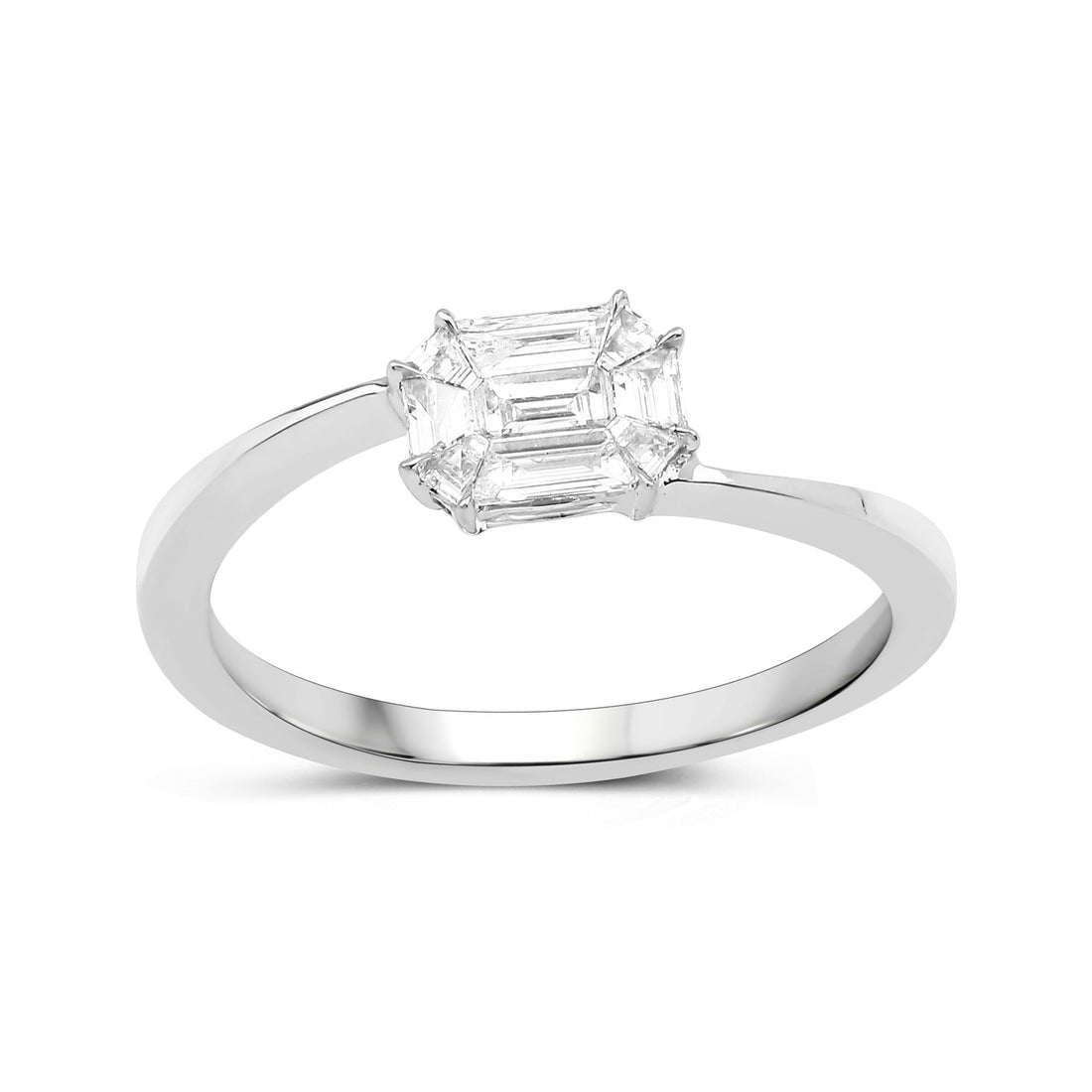 0.33 Carat Genuine White Diamond 18K White Gold Ring (F-G Color, VVS-VS Clarity) by Bids.com