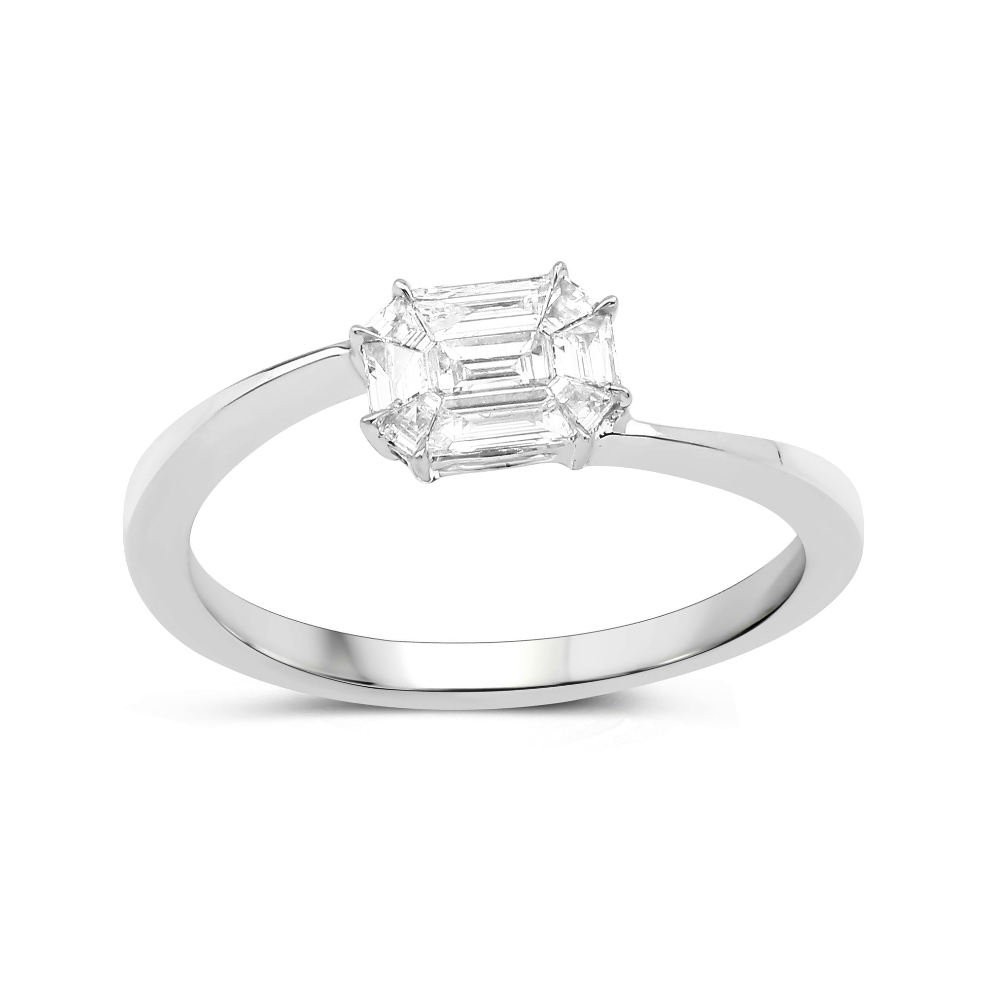 0.33 Carat Genuine White Diamond 18K White Gold Ring (F-G Color, VVS-VS Clarity) by Bids.com