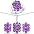 6.80 Carat Genuine Amethyst .925 Sterling Silver 3 Piece Jewelry Set (Ring, Earrings, and Pendant w/ Chain) by Bids.com