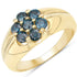 14K Yellow Gold Plated 0.98 Carat Genuine Blue Diamond .925 Sterling Silver Ring by Bids.com