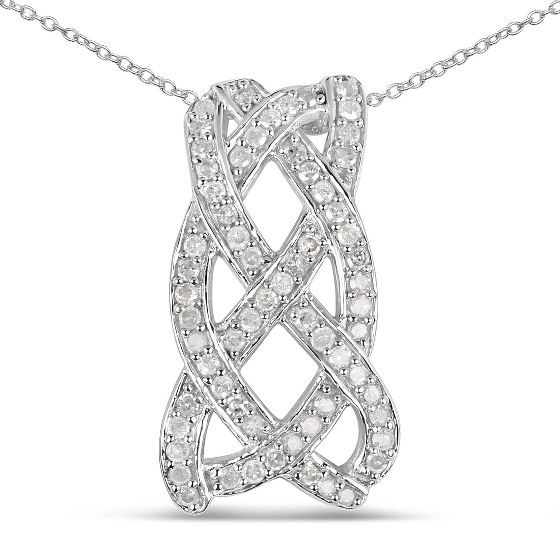 0.54 Carat Genuine White Diamond .925 Sterling Silver Pendant by Bids.com