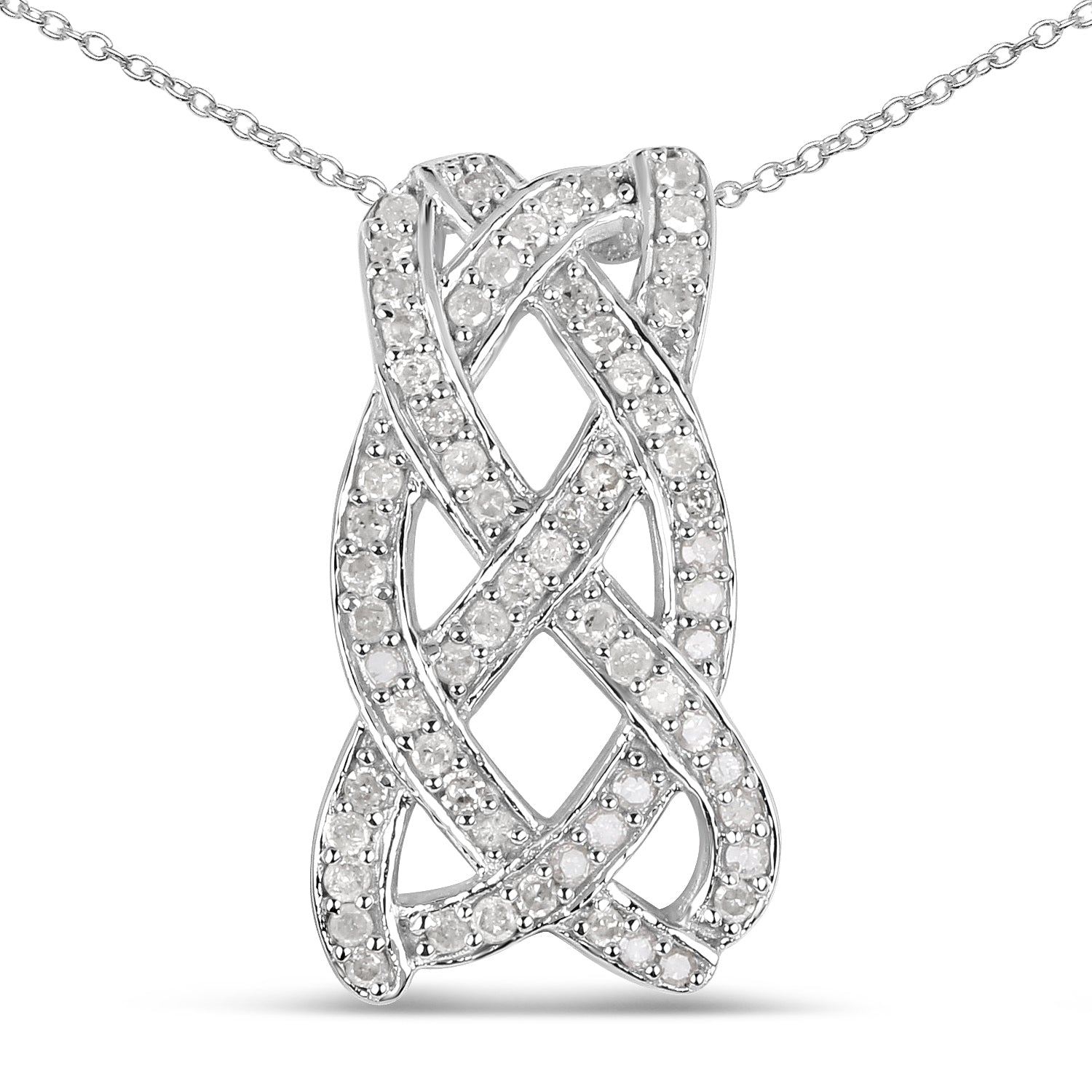 0.54 Carat Genuine White Diamond .925 Sterling Silver Pendant by Bids.com