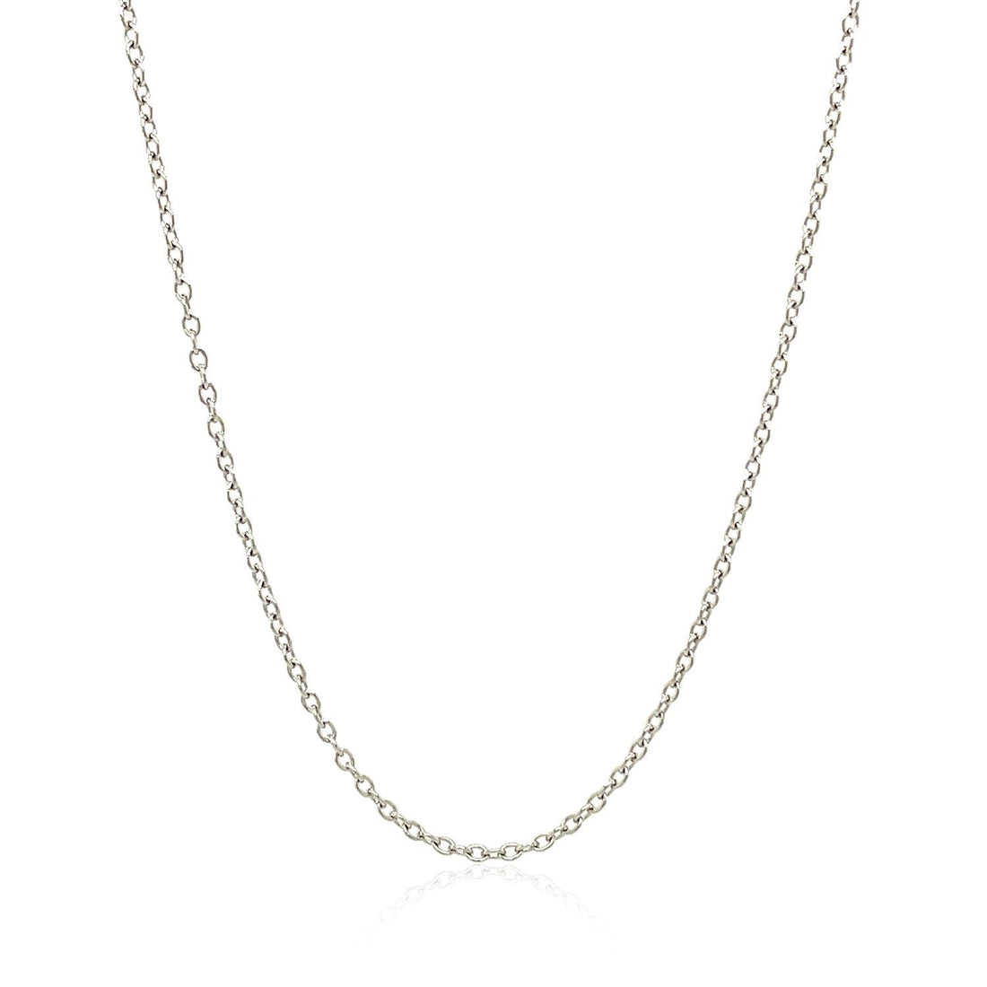 18k White Gold Round Cable Chain 1.5mm by Bids.com