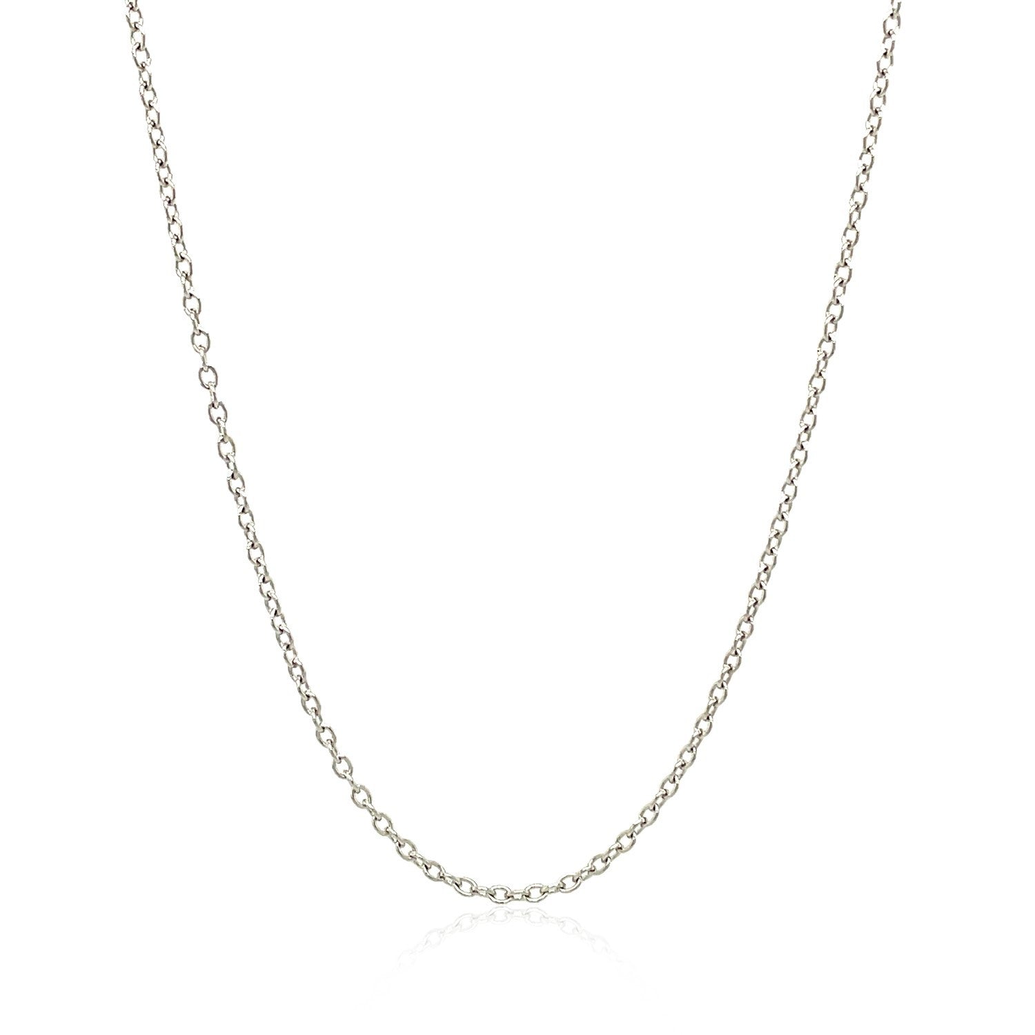 18k White Gold Round Cable Chain 1.5mm by Bids.com