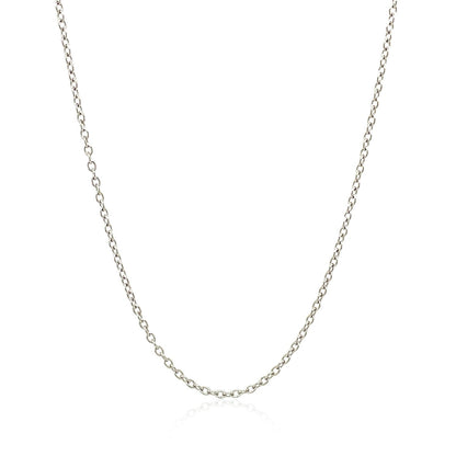 18k White Gold Round Cable Chain 1.5mm by Bids.com