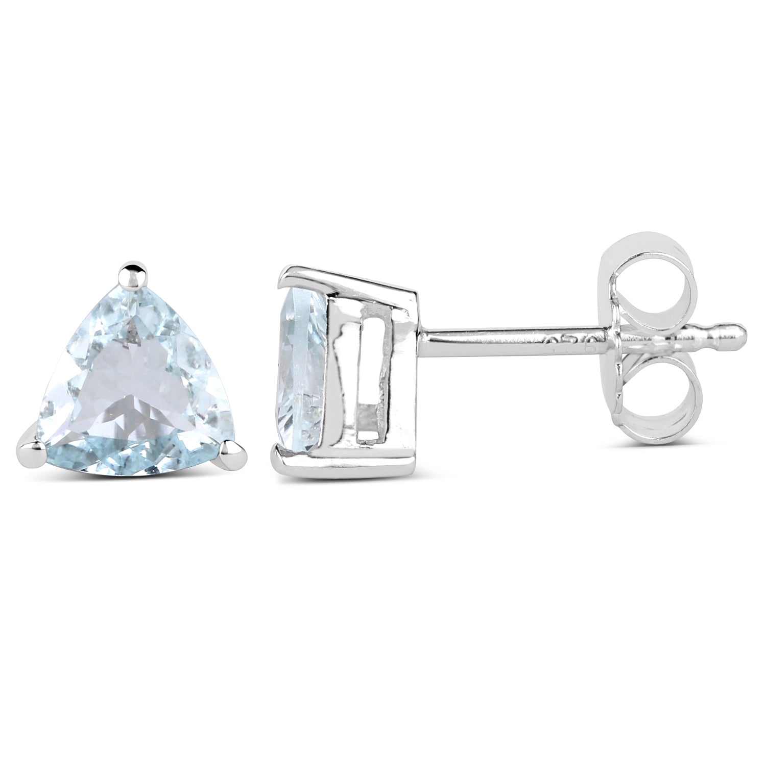1.26 Carat Genuine Aquamarine .925 Sterling Silver Earrings  DestGlow