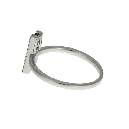Natural .25ct Emerald Diamond Ring 14KT White Gold by Bids.com