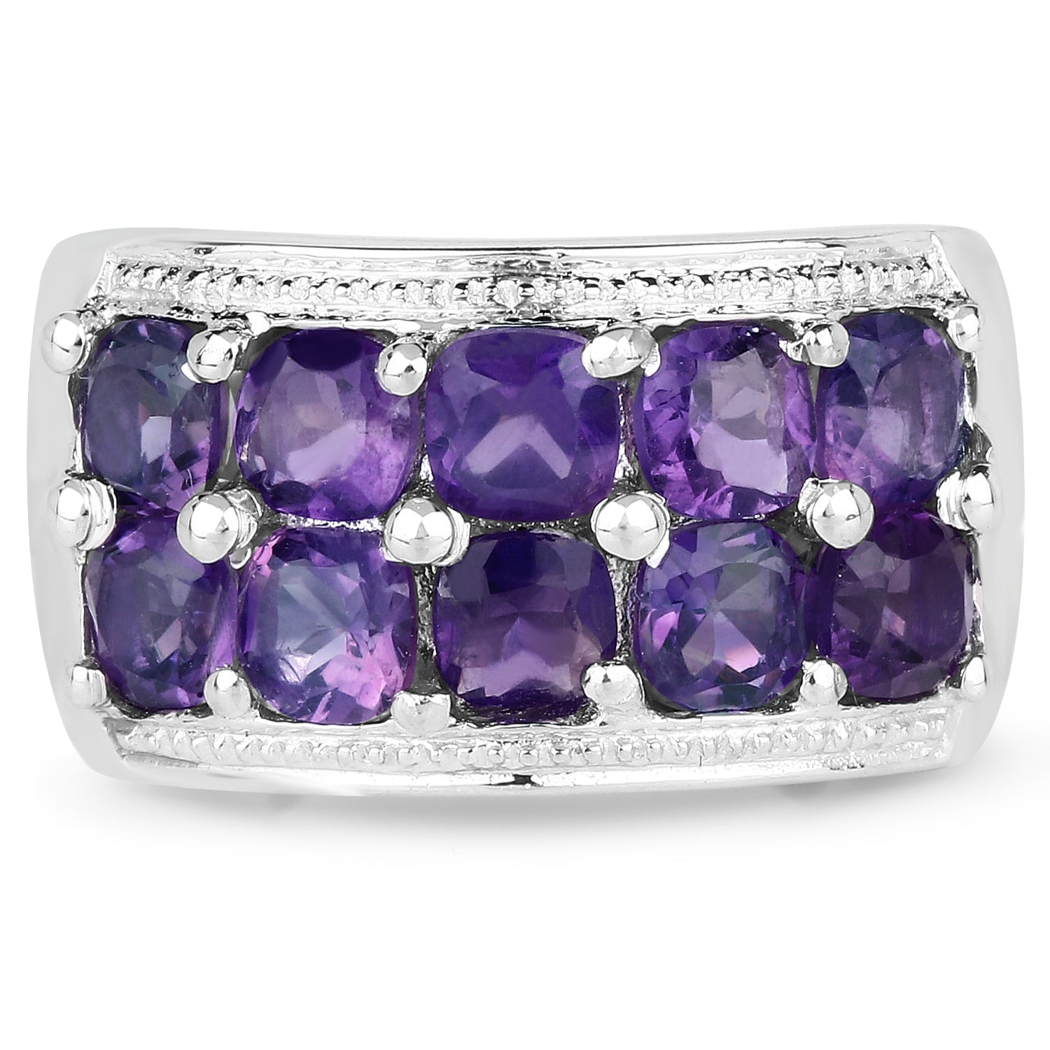 2.80 Carat Genuine Amethyst .925 Sterling Silver Ring by Bids.com