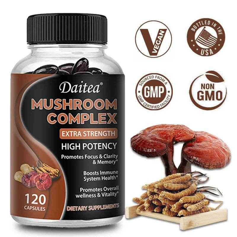 Mushroom Complex Supplement Focus Clarity Memory Support Immune
