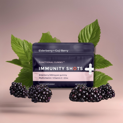 Elderberry & Goji Berry Immunity Shots Gummy Vitamins - 12 Pack Immune Support
