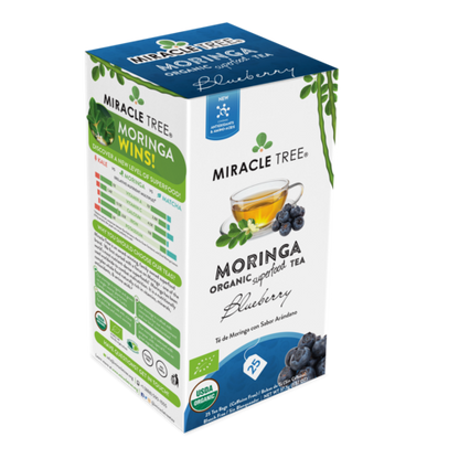 Miracle Tree's Organic Moringa Tea - Blueberry Flavor, 25 Tea Bags