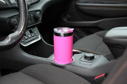 DRINCO 20oz Insulated Tumbler with Spill-Proof Lid & 2 Straws - Island Pink Stainless Steel Travel Mug