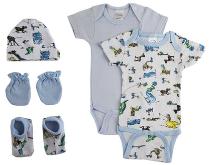 Newborn Baby Boys 5-Piece Layette Baby Shower Gift Set