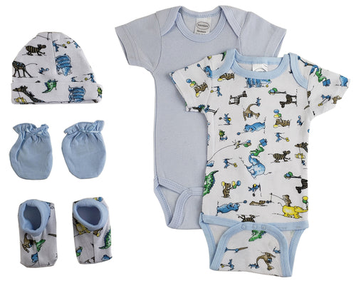 Newborn Baby Boys 5-Piece Layette Baby Shower Gift Set
