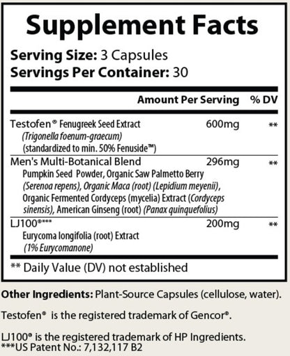 Pure Testosterone Booster Supplement - Natural T-Support for Men