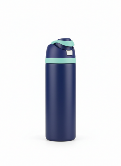 FreeSip Insulated Water Bottle with Straw 24oz - Stainless Steel, Leak Proof