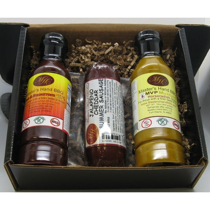Spicy Black Gift Set - Fire & Brimstone BBQ, Jalapeño Sausage & Horseradish Mustard