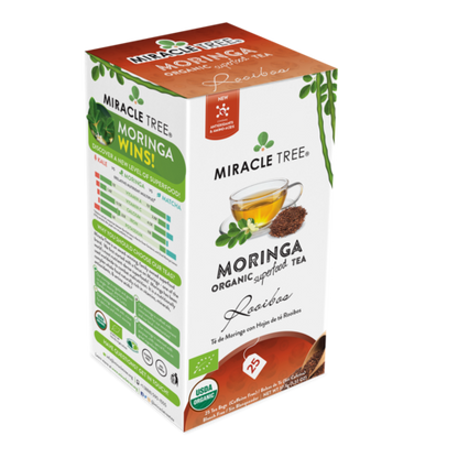 Miracle Tree's Organic Moringa Tea - Rooibos Flavor, 25 Tea Bags