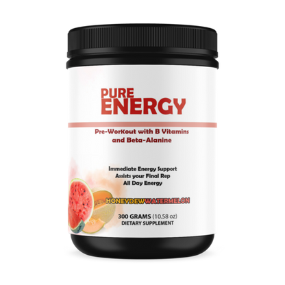 Pure Energy Pre-Workout Powder - Honeydew Watermelon Flavor