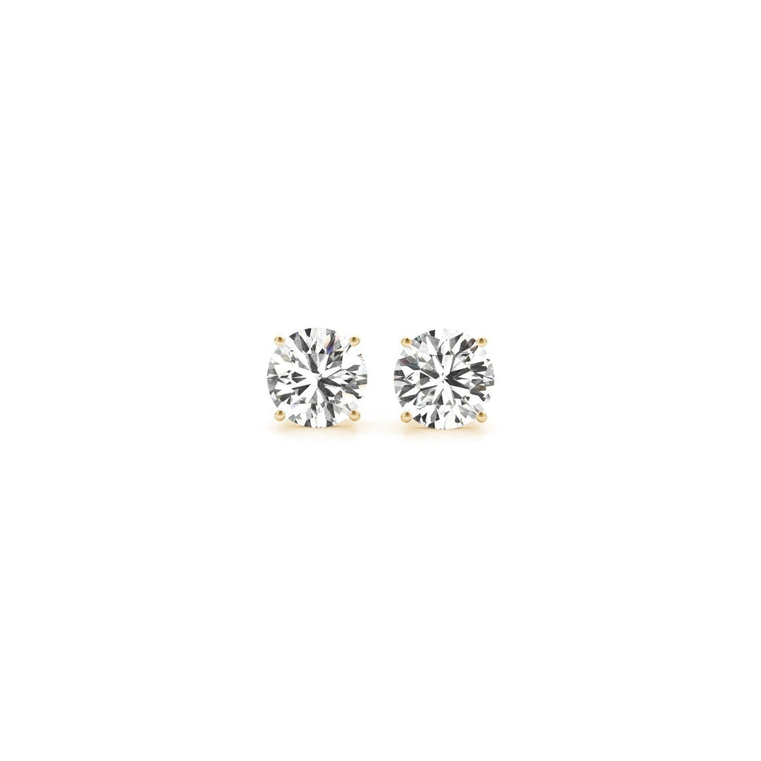 1 cttw Certified IGI Lab Grown Round Diamond Stud Earrings 14k Yellow Gold (G/VS2) by Bids.com