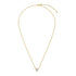 14k Yellow Gold 17 inch Necklace with Round White Topaz  DestGlow