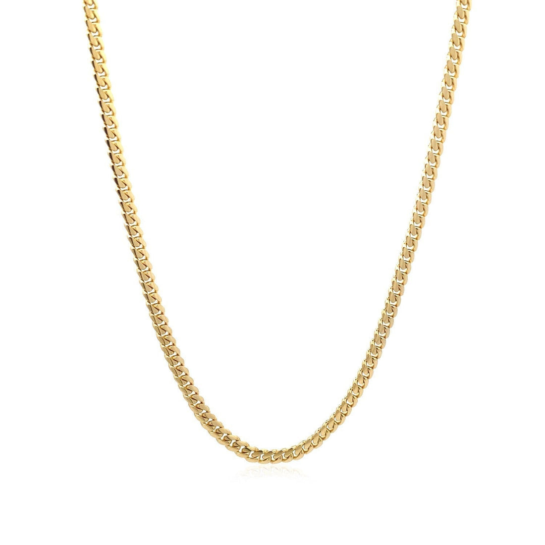 10k Yellow Gold Classic Solid Miami Cuban Chain (3.20 mm)  DestGlow