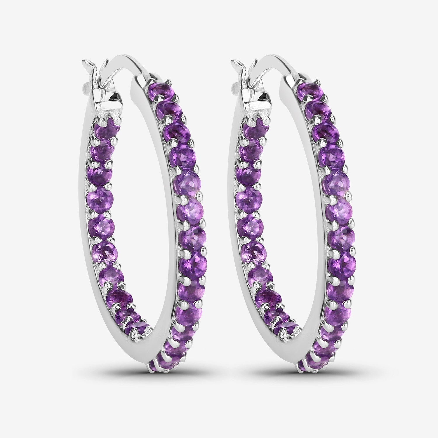 1.44 Carat Genuine Amethyst .925 Sterling Silver Earrings  DestGlow