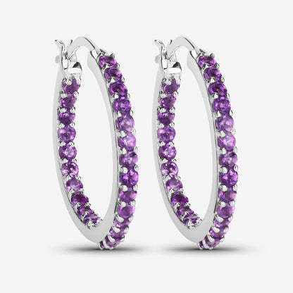 1.44 Carat Genuine Amethyst .925 Sterling Silver Earrings  DestGlow
