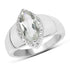 1.64 Carat Genuine Green Amethyst and White Topaz .925 Sterling Silver Ring by Bids.com