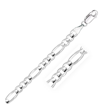 6.0mm 14k White Gold Solid Figaro Bracelet by Bids.com