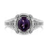 .925 Sterling Silver Prong Set Natural Oval Shape 9X7 MM Purple Amethyst Solitaire and Diamond Accent Ring (I-J Color, I1-I2 Clarity) - Ring Size 7 by Bids.com