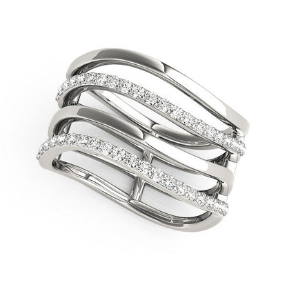 14k White Gold Multiple Band Design Ring with Diamonds (3/8 cttw) by Bids.com