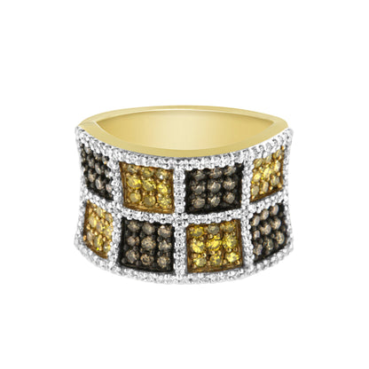 14KT Yellow Gold Champagne, Yellow and Round Diamond Band Ring (1 1/2 cttw, H-I Color, I1-I2 Clarity) by Bids.com