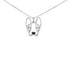 .925 Sterling Silver Diamond Accent and Black Enamel French Bullldog 18" Inch Pendant Necklace inch (I-J Color, I2-I3 Clarity)  DestGlow