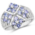 1.65 Carat Genuine Tanzanite and White Topaz .925 Sterling Silver Ring by Bids.com