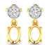 0.11 Carat Genuine White Diamond 14K Yellow Gold Semi Mount Earrings - holds 7x5mm Oval Gemstones by Bids.com