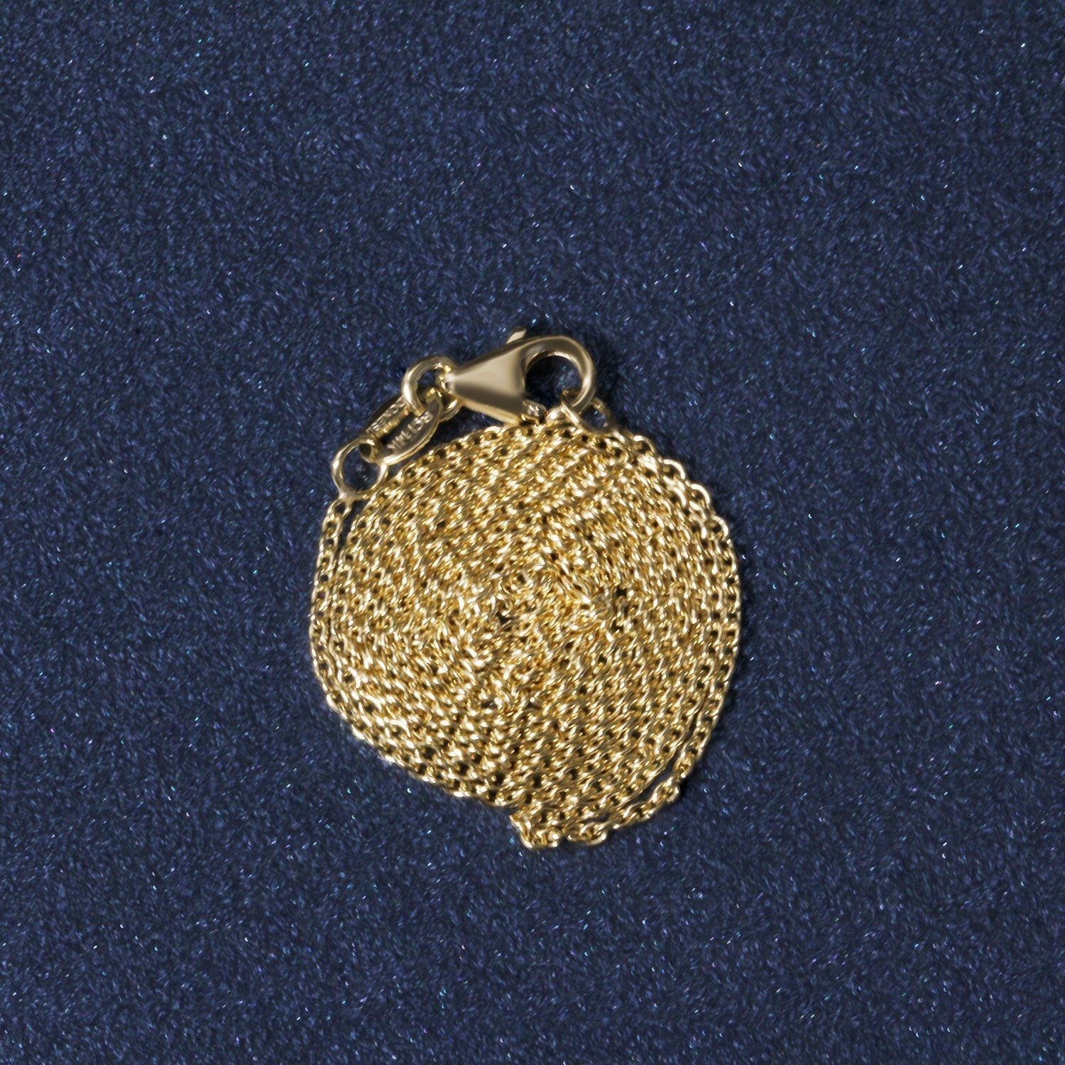 14k Yellow Gold Round Cable Link Chain 1.1mm  DestGlow