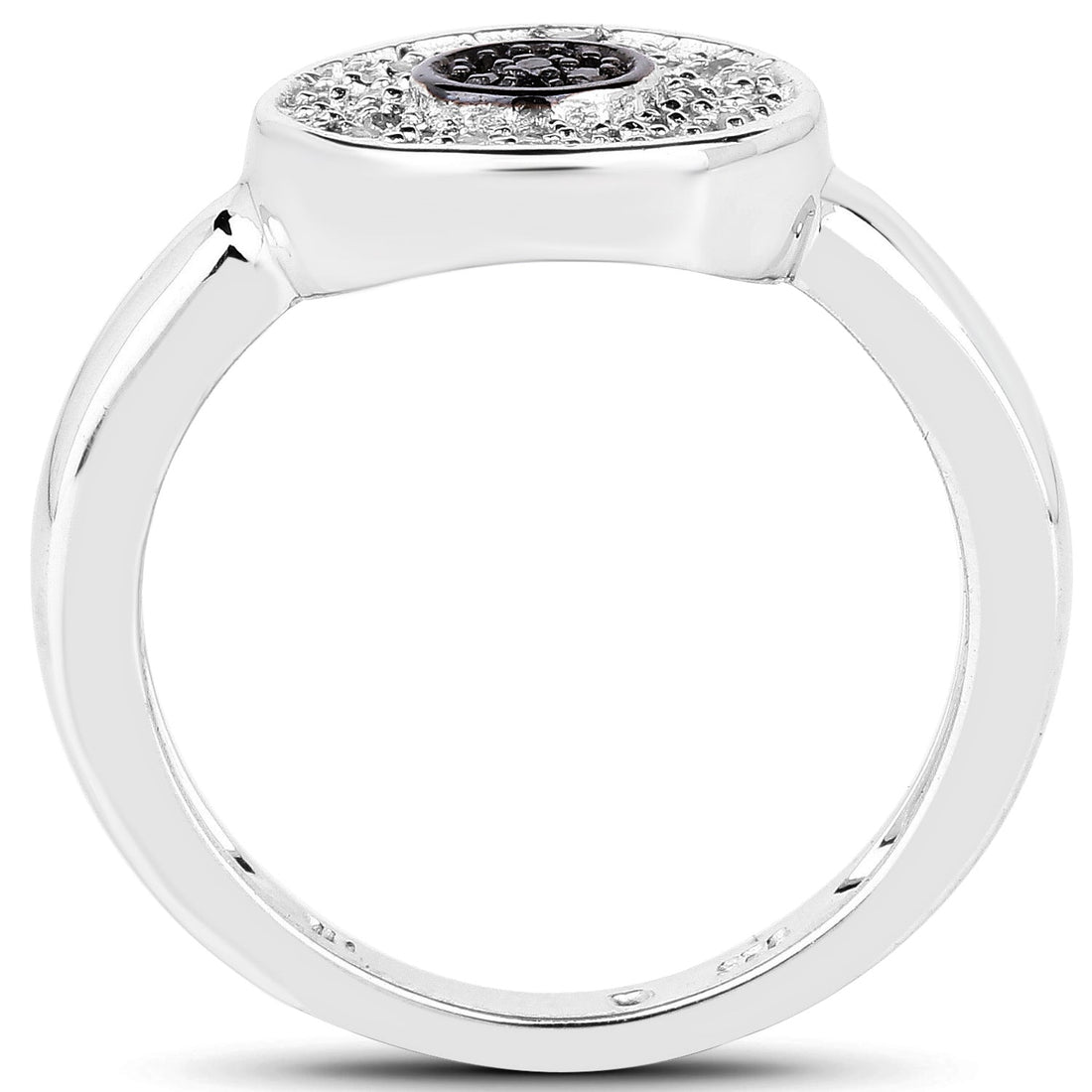 0.20 Carat Genuine Black Diamond and White Diamond .925 Sterling Silver Ring by Bids.com