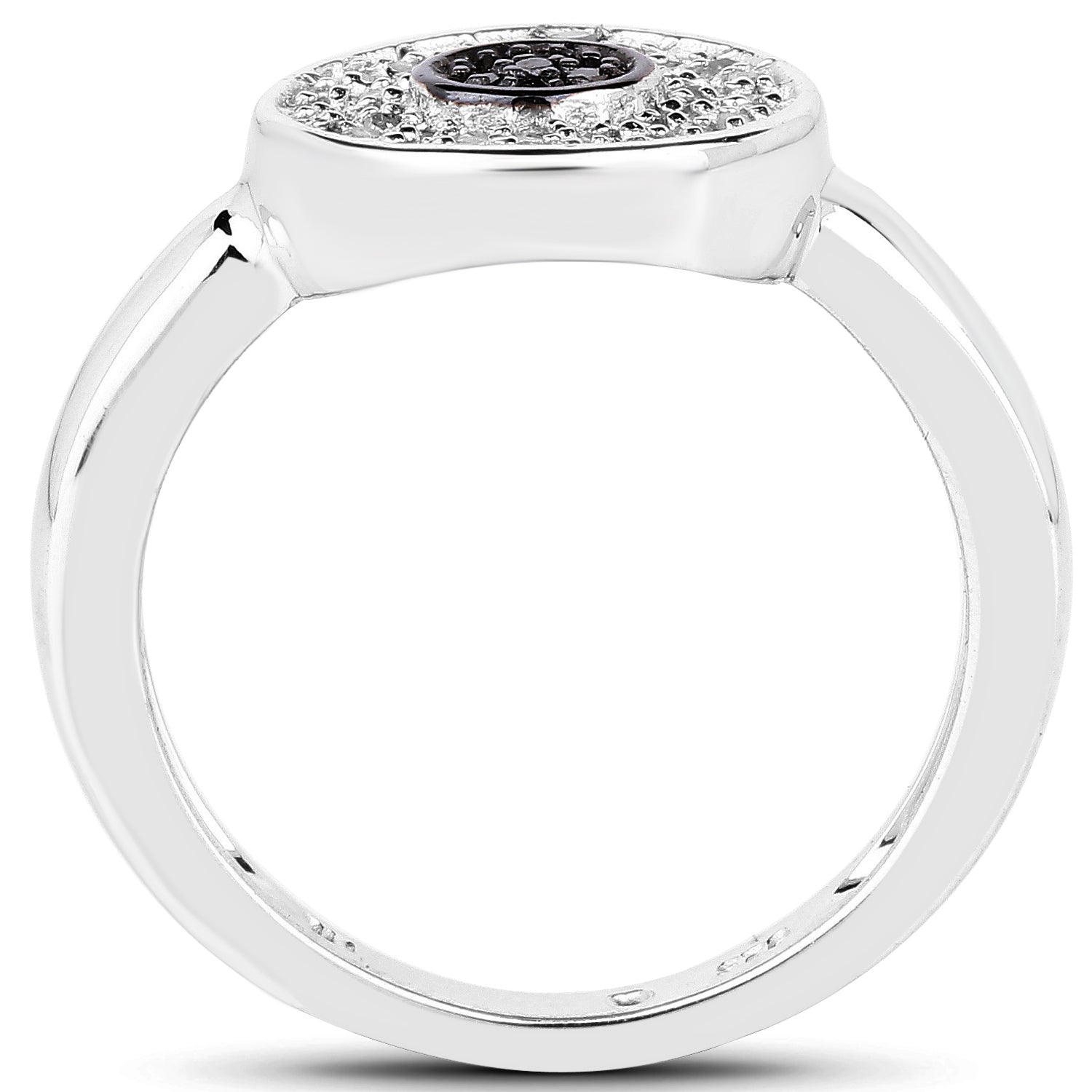 0.20 Carat Genuine Black Diamond and White Diamond .925 Sterling Silver Ring by Bids.com