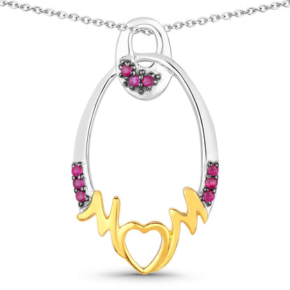 0.18 Carat Genuine Ruby .925 Sterling Silver Pendant by Bids.com