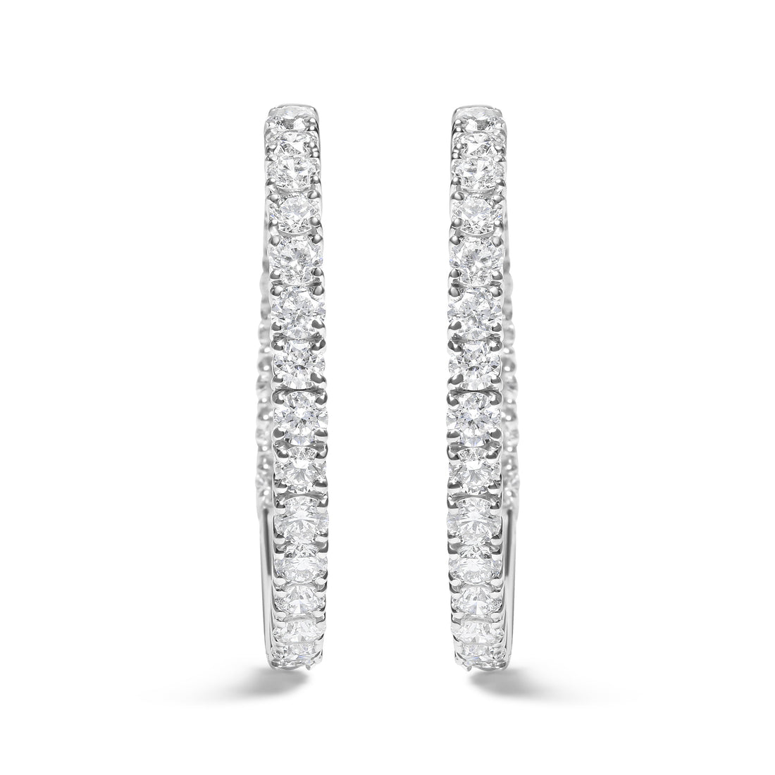 14K White Gold 5.00 Cttw Lab Grown Diamond Inside Out Hoop Earrings (F-G Color, VS1-VS2 Clarity) by Bids.com