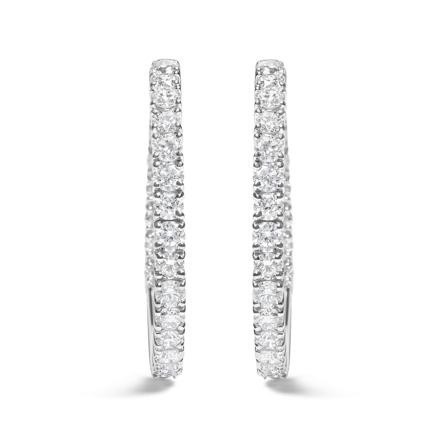 14K White Gold 5.00 Cttw Lab Grown Diamond Inside Out Hoop Earrings (F-G Color, VS1-VS2 Clarity) by Bids.com