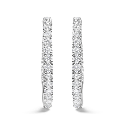 14K White Gold 5.00 Cttw Lab Grown Diamond Inside Out Hoop Earrings (F-G Color, VS1-VS2 Clarity) by Bids.com
