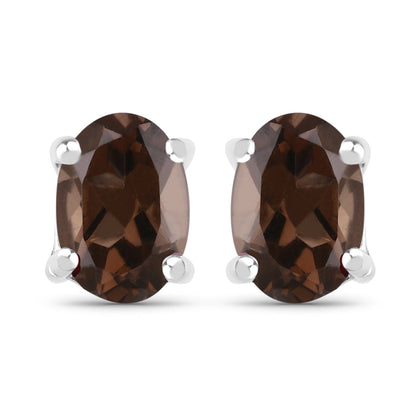 3.14 Carat Genuine Smoky Quartz .925 Sterling Silver Jewelry Set  DestGlow
