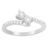 10K White Gold 1/4 Cttw Two-Stone Diamond Bypass Engagement Ring  DestGlow
