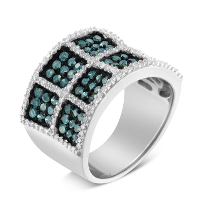 14K White Gold White and Treated Blue Diamond Cocktail Ring (1 1/2 Cttw, H-I Color, I1-I2 Clarity) - Size 6 by Bids.com