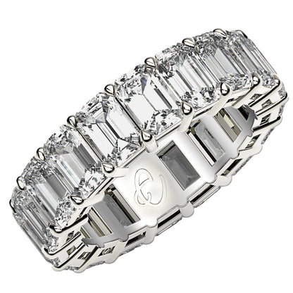 Emerald Cut Lab Grown Diamond Eternity Ring in 14k White Gold (8 cttw FG/VS2) by Bids.com