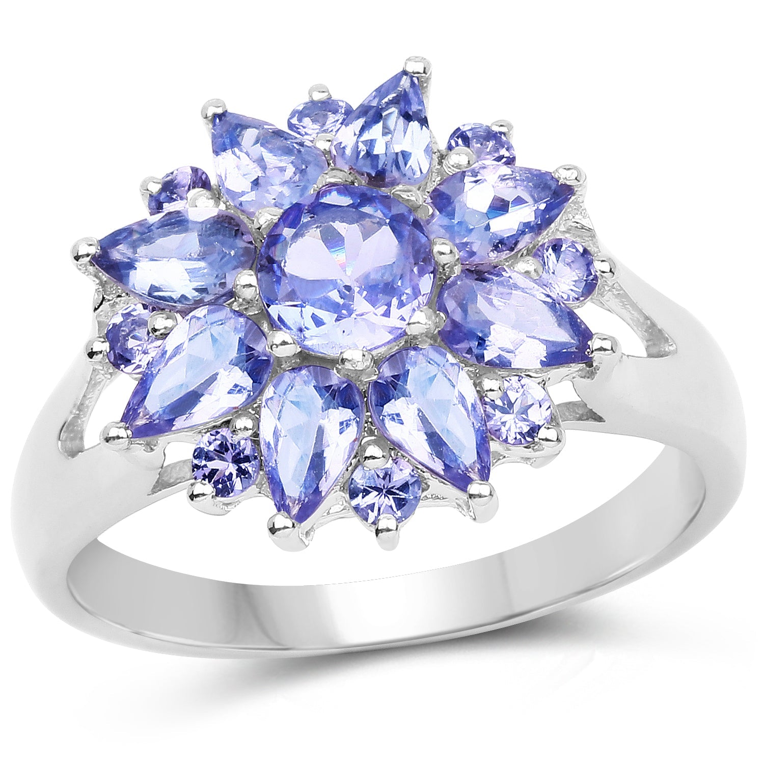 2.43 Carat Genuine Tanzanite .925 Sterling Silver Ring by Bids.com